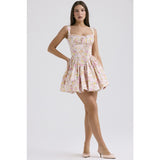 Women's dress - cross-border fashion: sexy summer floral sundress, slim-fit ballet-style puff skirt with spaghetti straps