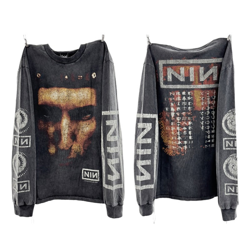 Saint m hoodie fall and winter s.m 9inch nail band pattern round neck pulloverlong sleeves