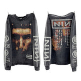 Saint m hoodie fall and winter s.m 9inch nail band pattern round neck pulloverlong sleeves