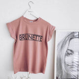 Valentine's Day T Shirts Couples Spring/Summer Letter Print Short-Sleeve Casual T-shirt Women's Tops