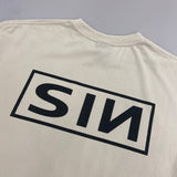 saint m t shirts  s.m letter print crew neck pullover short sleeve top - wholesale