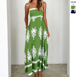 Women's dress - european & american style, cross-border amazon & aliexpress, summer ethnic-inspired, slim-fit, backless cami dress