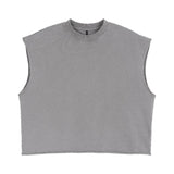 Personalizedretro washed short tank top% cotton plaidcasual tank top square version sleeveless men t-shirt
