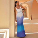 Women's dress - european & american sexy women's clothing - cross-border amazon sexy camisole satin gradient backless dress