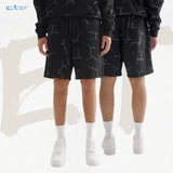 Etai men's clothing trendy all-over lightning bolt print shorts - high-quality, relaxed fit, casual drawstring printed shorts