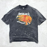 saint m t shirts  s.m. flaming skull limited edition graphic crewneck t-shirt - wholesale