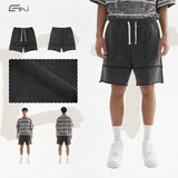 Etai men's clothing high-quality big pocket trendy men's casual shorts retro washed split hem cotton shorts