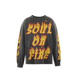 Saint m hoodie - spring/autumn s.m flame letter graphic crewneck pullover long sleeve - wholesale