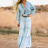 Women dress cross-border fashionsummerins street hot girl low waist distressed holiday style cake easiest for match denim skirt women's clothing