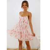 Women's dress - cross-border spring/summer amazon women's apparel - foreign trade european and american style printed camisole dress - short skirt - sweet and fresh
