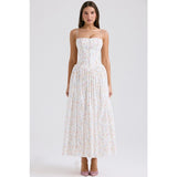 Women's dress - amazon cross-border fashion: elegant, chic, and flattering floral print slip dress - slim fit, figure-flattering, and ethereal