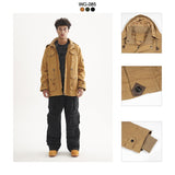 Etai men's clothing autumn/winter cross-border men's fleece-lined outerwear premium streetwear hooded casual jacket