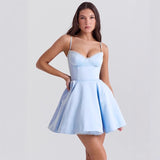 Women's dress: european and american amazon summer hot girl style - spaghetti strap, slim fit, backless, princess-style puffy skirt, elegant dress for women
