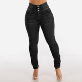 Women's high-waisted stretch denim pants - summer collection: tummy control, slimming, and leg-lengthening pencil pants for curvy women