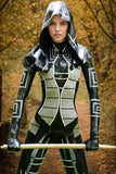 Women Latex Catsuits Mass Black Techwear Cyberpunk Hooded