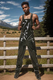 Man Latex Catsuits Loose Fitting Dungarees Jumpsuit