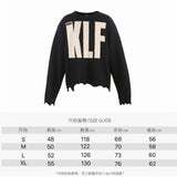 Saint m t sweater - autumn/winter european and american streetwear brand distressed graphic crewneck pullover