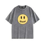 Drew house t-shirt - spring/summer collection - d@ew - moisture-wicking, distressed smiley face graphic, crew neck, pullover, short sleeve - wholesale single piece