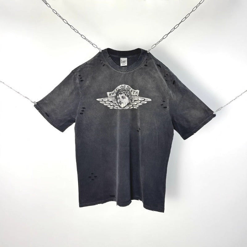 saint m t shirts  s.m little angel graphic crewneck pullover short sleeve one-piece wholesale