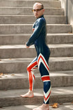 Man Latex Catsuits Three Tone Britannia Back Zipper