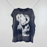 saint m t shirts  s.m. alien graphic crewneck pullover tank top