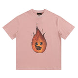 Drew house t-shirt - spring/summer d@ew cartoon flame letter crew neck pullover short sleeve - wholesale single piece