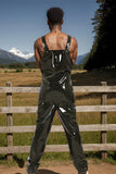 Man Latex Catsuits Loose Fitting Dungarees Jumpsuit
