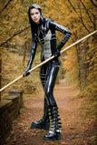 Women Latex Catsuits Mass Black Techwear Cyberpunk Hooded