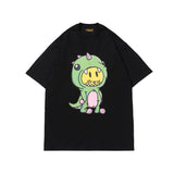 Drew house t-shirt - spring/summer d@ew cartoon dinosaur print crew neck pullover short sleeve