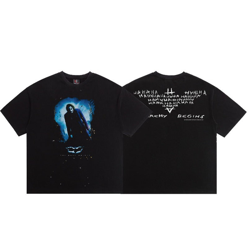 saint m t shirts  s.m clown character graphic crew neck pullover short sleeve t-shirt - wholesale