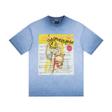 saint m t shirts Spring and summer s.m heavy industry washed and fried color round neck pullover short sleeve
