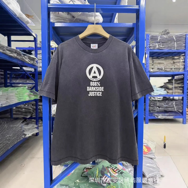 saint m t shirts  s.m collaboration skeleton print crew neck pullover short sleeve t-shirt - wholesale