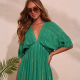 Women's printed beach cover-up dress - perfect for cross-border e-commerce, sun protection, and beach vacations