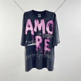 saint m t shirts  s.m. face letter graphic crew neck pullover short sleeve t-shirt - wholesale