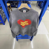 Saint m hoodie - spring/autumn s.m heart & letter graphic crewneck pullover sweatshirt - wholesale single piece