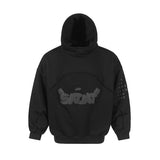 Saint m hoodie - autumn/winter s.m letter print patchwork pullover fleece sweatshirt - wholesale single piece