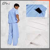 Etai men's fashion striped wide-leg cropped pants - lightweight, high-quality drawstring casual trousers for summer
