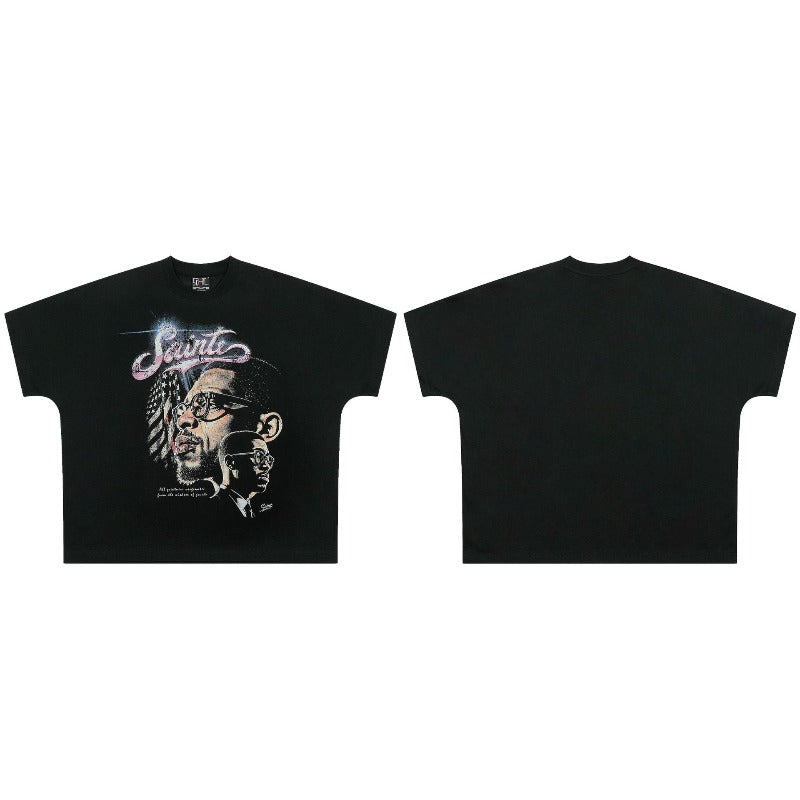 saint m t shirts  s.m celebrity graphic crewneck pullover short sleeve t-shirt - wholesale