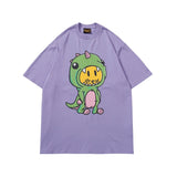 Drew house t-shirt - spring/summer d@ew cartoon dinosaur print crew neck pullover short sleeve
