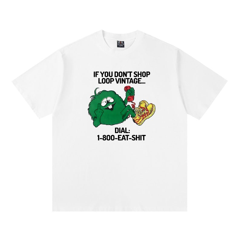 saint m t shirts  s.m cartoon series graphic crewneck pullover short sleeve t-shirt - wholesale