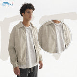 Etai men's clothing casual leather jacket - trendy brand, high-quality water ripple texture men's outerwear