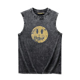 Drew house t-shirt - spring/summer d@ew smiley face letter heavyweight washed tank top