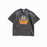 saint m t shirts  s.m collaboration letter graphic limited edition crew neck pullover short sleeve t-shirt - wholesale