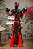 Women Black Latex Jackets Dominatrix Inflatable Set