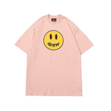 Drew house t-shirt - spring/summer collection - d@ew smiley face letter print crew neck pullover short sleeve - wholesale single piece