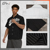 Etai men's clothing trendy boxy striped short-sleeve shirt - men's summer casual high-quality baseball sweatshirt