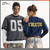 Etai men's apparel trendy sporty boxy short-sleeve t-shirt - summer outerwear, loose fit, breathable men's mesh jersey