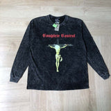 Saint m hoodie - spring/autumn - s.m - cross & letter graphic - crew neck pullover - long sleeve