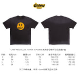 Drew house t-shirt - spring/summer collection - d@ew gradient washed, distressed, and ripped design with smiley face print - short sleeve - wholesale
