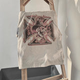 saint m t shirts  s.m. flame skull graphic crewneck pullover t-shirt - wholesale